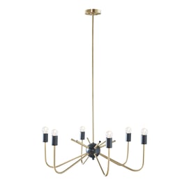 Olliix Hampton Hill Alexis Antique Brass Black 6 Light Metal Chandelier