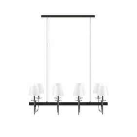 Olliix Hampton Hill Fairmount Black Silver 8 Light Chandelier with Drum Sha...