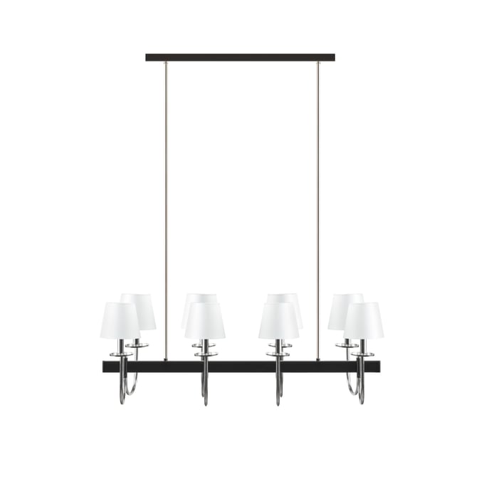 Olliix Hampton Hill Fairmount Black Silver 8 Light Chandelier with Drum Shades OLIX-FB150-1169