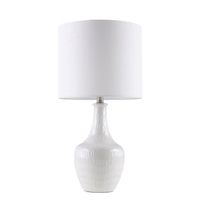 Olliix Hampton Hill Celine White Textured Ceramic Table Lamp