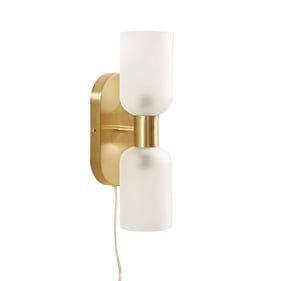 Olliix Hampton Hill Dove Gold Double Tube 2 Light Wall Sconce