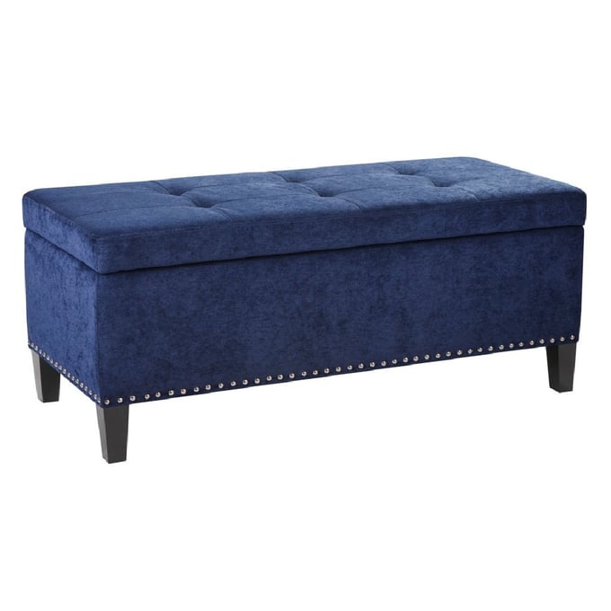 Olliix Madison Park Shandra II Blue Tufted Top Storage Bench OLIX-FPF18-0195