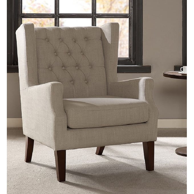 Olliix Madison Park Maxwell Linen Button Tufted Wing Chair OLIX-FPF18-0435