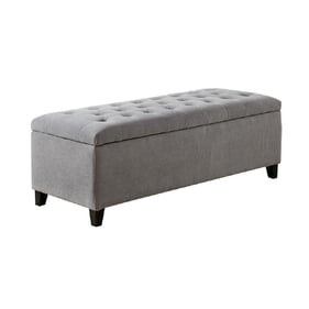 Olliix Madison Park Shandra Grey Tufted Top Storage Bench