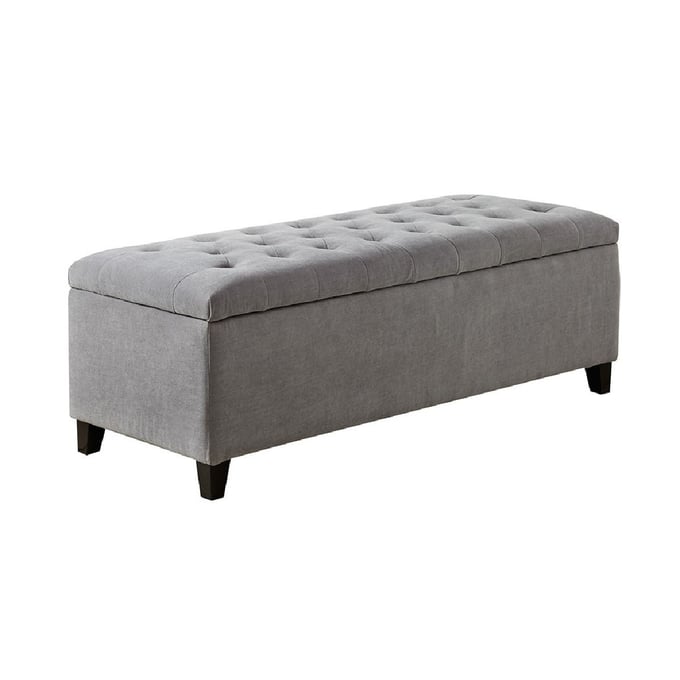 Olliix Madison Park Shandra Grey Tufted Top Storage Bench OLIX-FPF18-0487