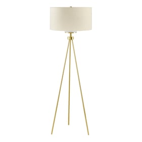 Olliix INK IVY Pacific Gold Metal Tripod Floor Lamp with Glass Shade