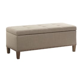 Olliix Madison Park Shandra II Light Grey Tufted Top Storage Bench