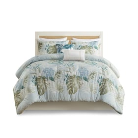 Olliix Harbor House Kiawah Island Blue Full 6pc Oversized Cotton Comforter ...