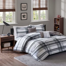 Olliix Intelligent Design Rudy Black Twin Twin XL Plaid Comforter Set