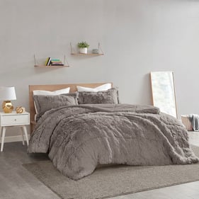 Olliix Intelligent Design Malea Grey Full Queen Comforter Set