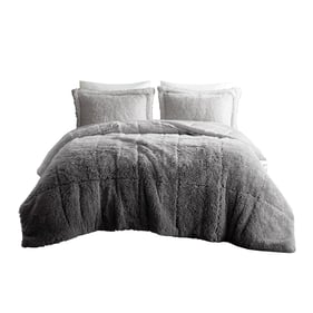 Olliix Intelligent Design Brielle Grey Full Queen Comforter Mini Set