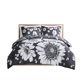 Olliix Intelligent Design Maude Black White Twin Twin XL Floral Reversible ...