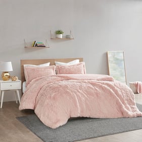 Olliix Intelligent Design Malea Blush King Duvet Cover Set