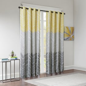 Olliix Intelligent Design Adel Yellow Printed Blackout Curtain Panel