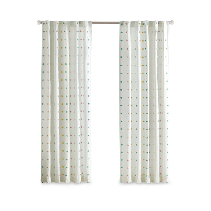 Olliix Intelligent Design Callie Cotton Jacquard Pom Curtain Panel OLIX-ID40-1772