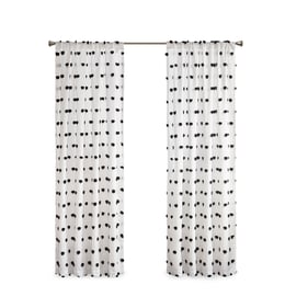 Olliix Intelligent Design Sophie Black Pom Pom Embellished Curtain Panel - ...