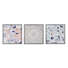 Olliix Intelligent Design Summer Bliss Floral Medallion 3pc Wall Decor Set