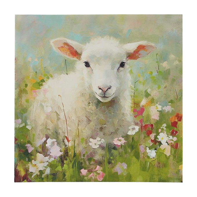 Olliix Intelligent Design Sunshine Animals Lamb Green Canvas Wall Art OLIX-ID95C-0049