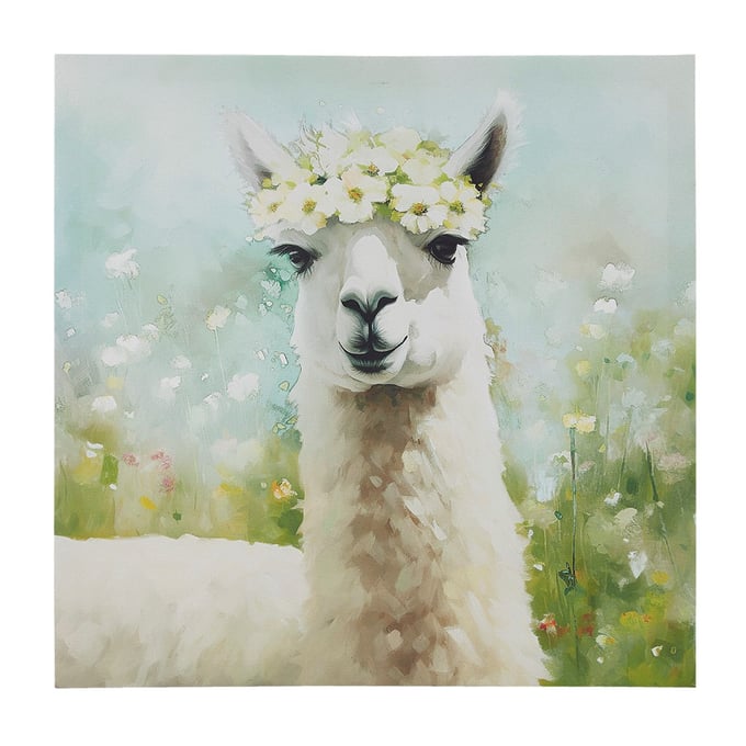 Olliix Intelligent Design Sunshine Animals Llama Green Canvas Wall Art OLIX-ID95C-0050