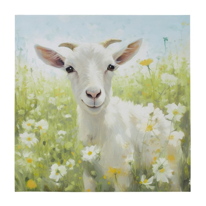 Olliix Intelligent Design Sunshine Animals Goat Green Canvas Wall Art OLIX-ID95C-0052