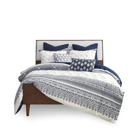 Olliix INK IVY Mila Navy King Cal King Chenille 3pc Comforter Set