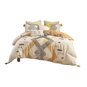 Olliix INK IVY Arizona Yellow King Cal King 3pc Cotton Comforter Set