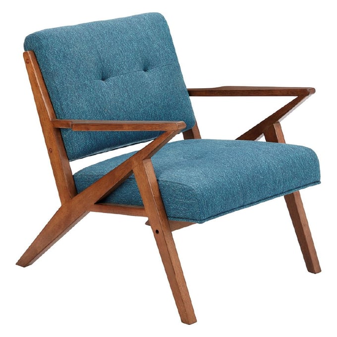 Olliix INK IVY Rocket Blue Pecan Lounge Chair OLIX-II100-0088