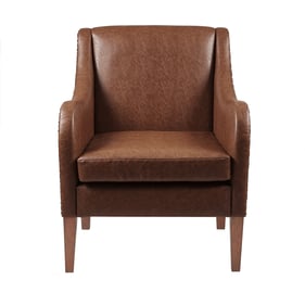 Olliix INK IVY Ferguson Brown Faux Leather Accent Chair