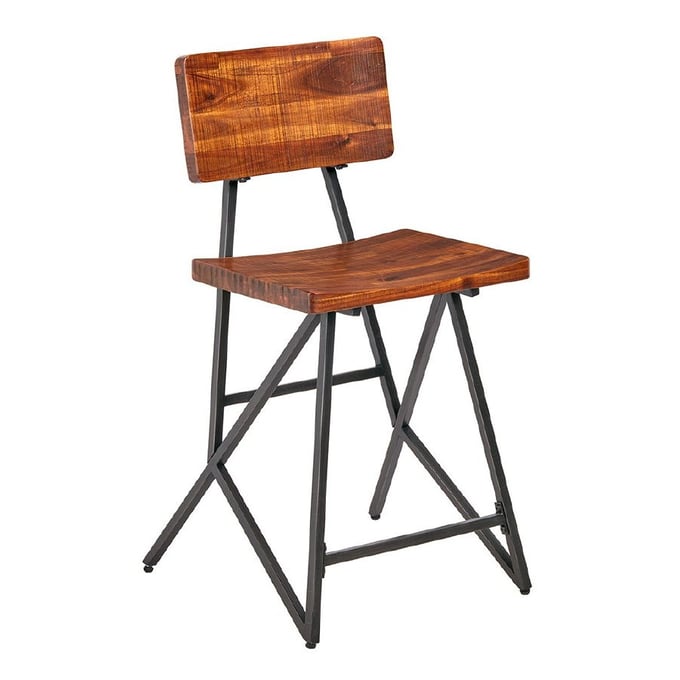 Olliix INK IVY Trestle Reclaimed Brown Counter Height Stool OLIX-II101-0120