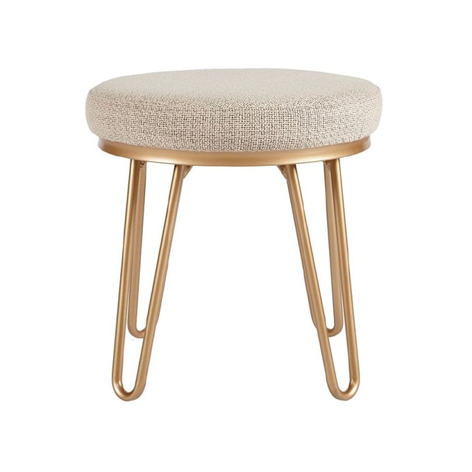 Olliix INK IVY Beverly Tan Gold Round Stool OLIX-II101-0288