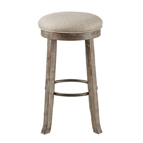 Olliix INK IVY Oaktown Light Grey Backless Bar Stool with Swivel Seat