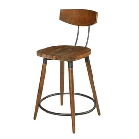 Olliix INK IVY Frazier Brown 24 Inch Counter Stool with Back