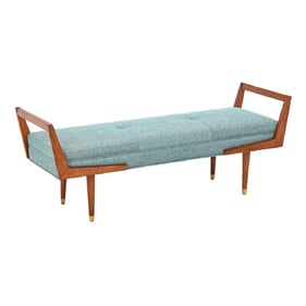 Olliix INK IVY Boomerang Blue Pecan Bench