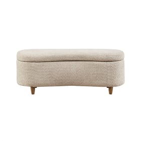 Olliix INK IVY Bailey Taupe Boucle Flip Top Storage Bench