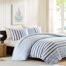 Olliix INK IVY Sutton Blue Full Queen Duvet Cover Set