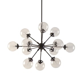 Olliix INK IVY Paige Antique Bronze 12 Light Chandelier with Oversized Glob...