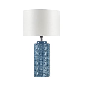 Olliix INK IVY Jayda Blue Geometric Ceramic Table Lamp