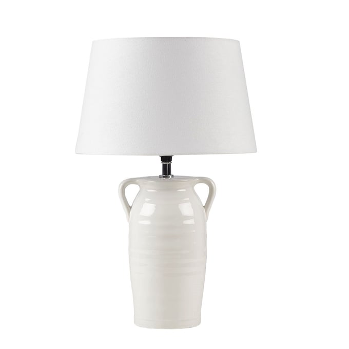 Olliix INK IVY Everly White Ceramic Table Lamp with Handles OLIX-II153-0107