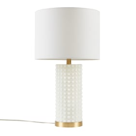 Olliix INK IVY Grace White Gold Textured Dot Table Lamp