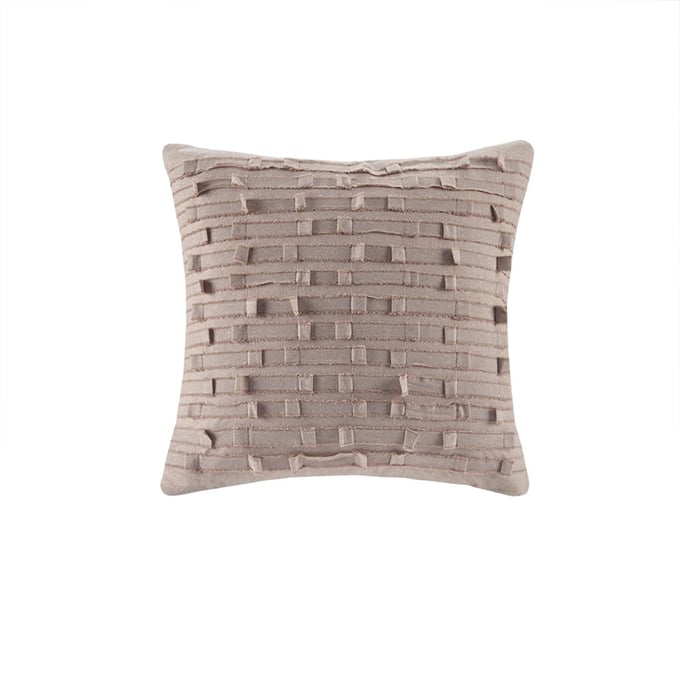 Olliix INK IVY Kerala Taupe Cotton Square Pillow OLIX-II30-1085