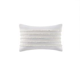 Olliix INK IVY Daria Ivory Cotton Oblong Pillow