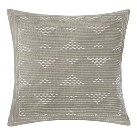 Olliix INK IVY Cario Taupe Embroidered Square Pillow