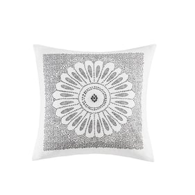 Olliix INK IVY Sofia Grey Decorative Square Pillow