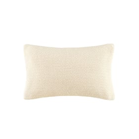 Olliix INK IVY Bree Knit Ivory Oblong Pillow Cover