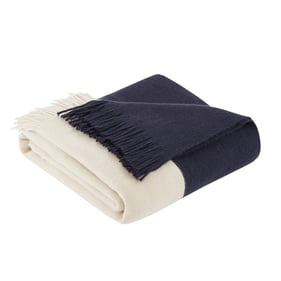 Olliix INK IVY Stockholm Navy Block Faux Cashmere Throw