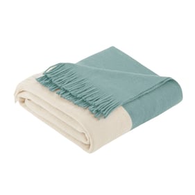 Olliix INK IVY Stockholm Aqua Block Faux Cashmere Throw