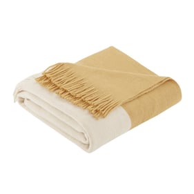 Olliix INK IVY Stockholm Yellow Block Faux Cashmere Throw