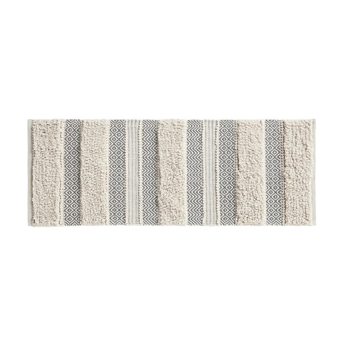 Olliix INK IVY Asher Grey Texture Stripe Bath Rug OLIX-II72-1290