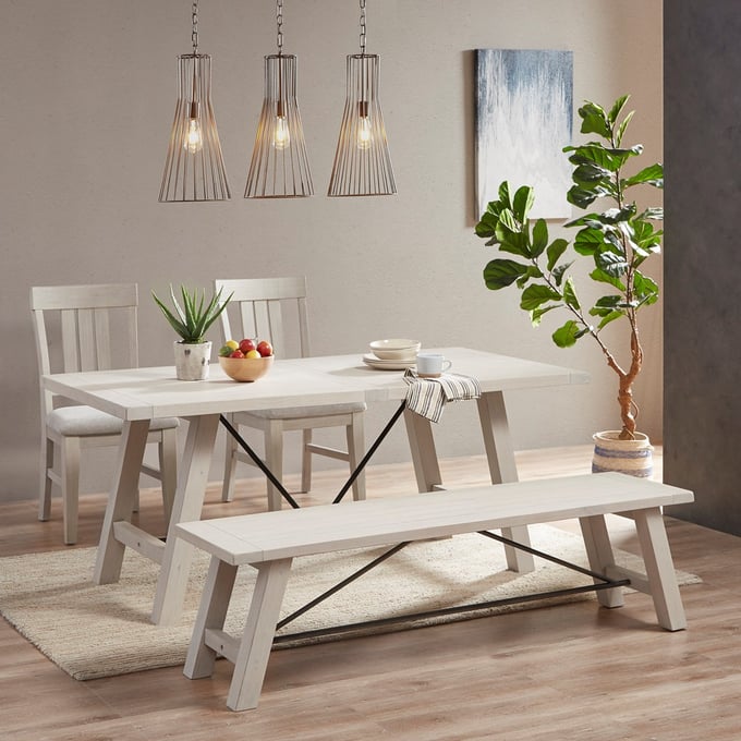 Olliix INK IVY Sonoma Reclaimed White 4pc Dining Room Set OLIX-II90-0527