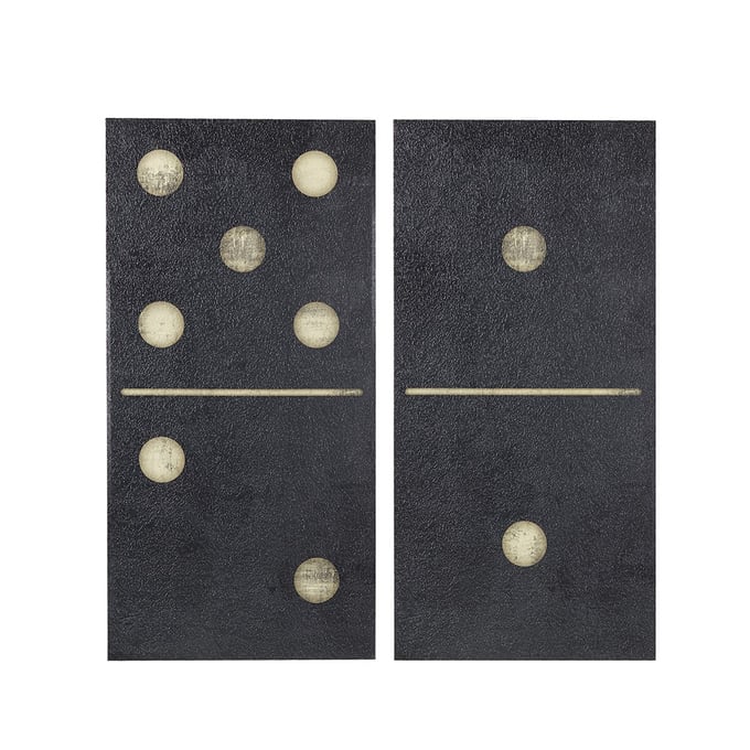 Olliix INK IVY Two Black Dominos 2pc Canvas Wall Art Set OLIX-II95C-0072